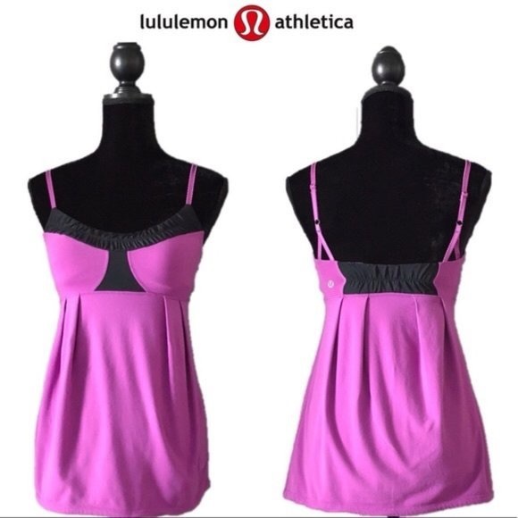 Lululemon Yogi Dance Top in Heathered Black & Lilac. Size 4. Pristine Condition. - Picture 5 of 5
